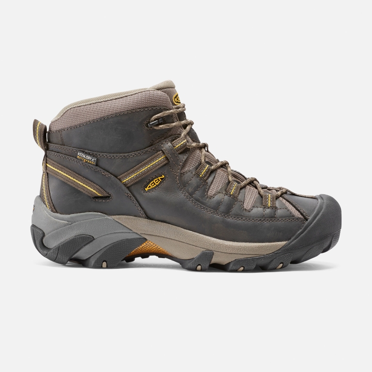 Keen Targhee II Mid Waterproof Boots - Men's Black Olive Yellow Boots